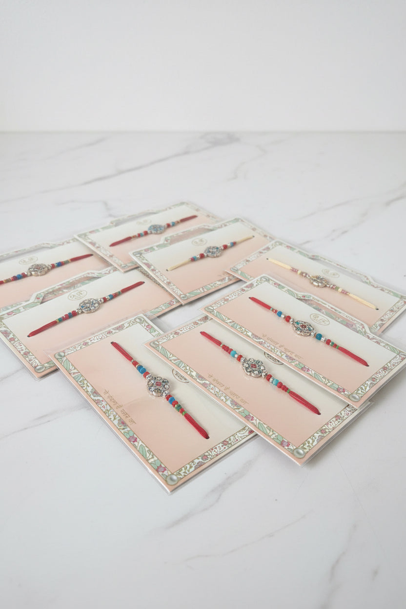 Assorted Rakhi / Rakhdi packs in Meenakari  ( per pack )- 444