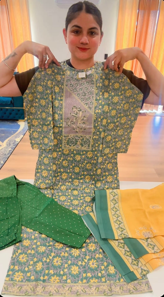 Readymade 3 pieces suit, Colour: light green, Code: 166