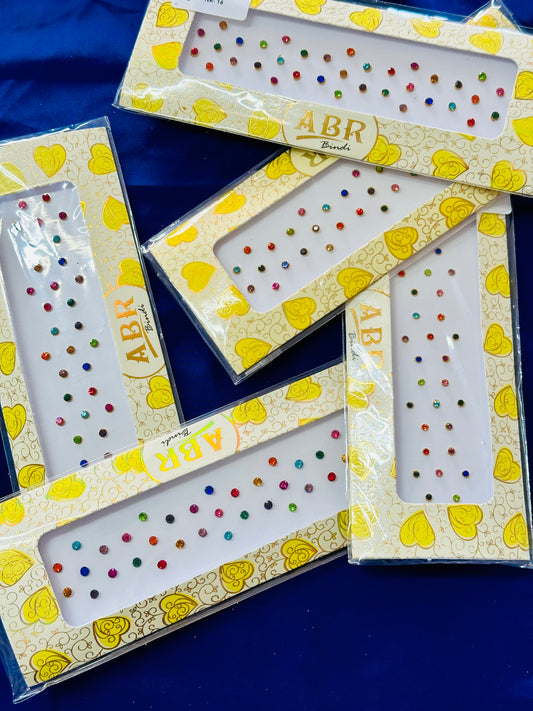 Multi colour small size bindi card, (Code:125)
