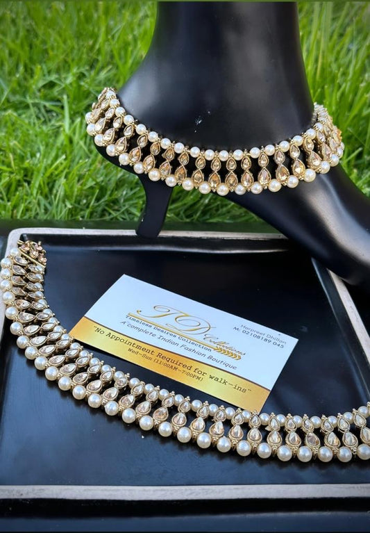 Golden Polki jhanjra / anklets (TD-10)