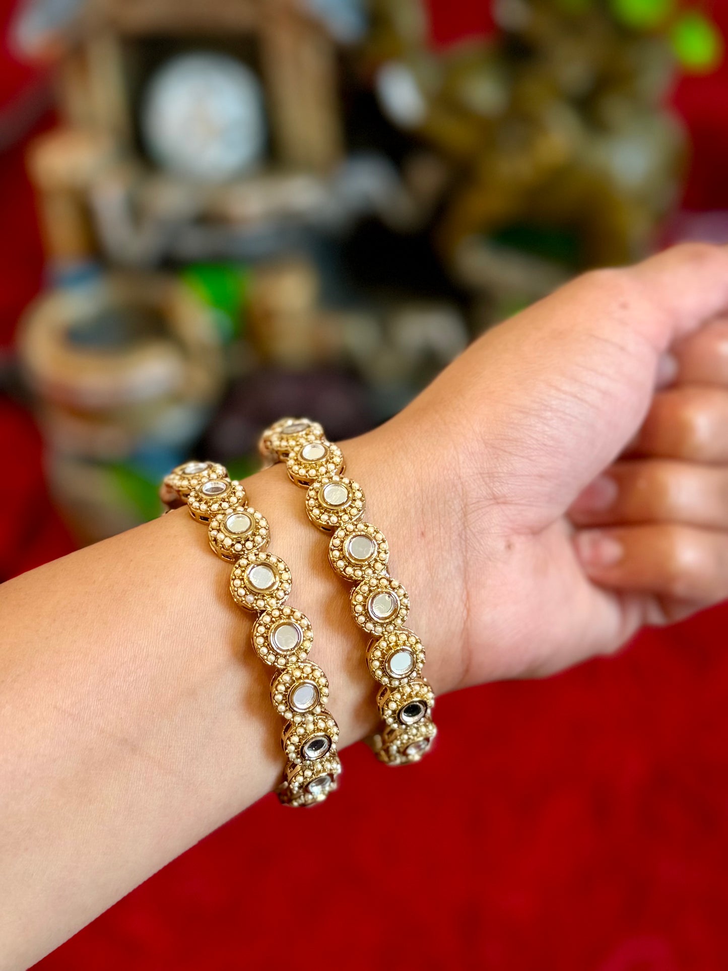 Golden Pearl Mirror Kade - set of 2 bangles X20