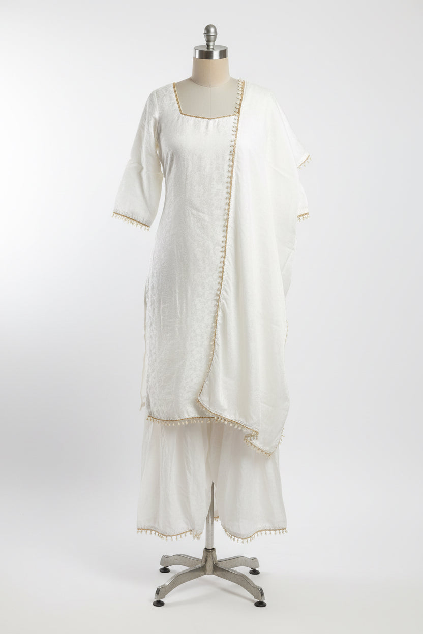 Sharara suit in colour white - Code 319