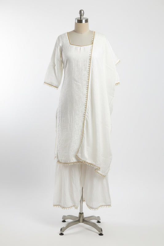 Sharara suit in colour white - Code 319
