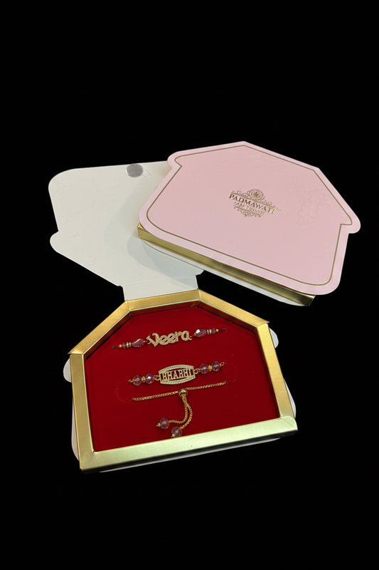 Couple rakhi set in American diamond