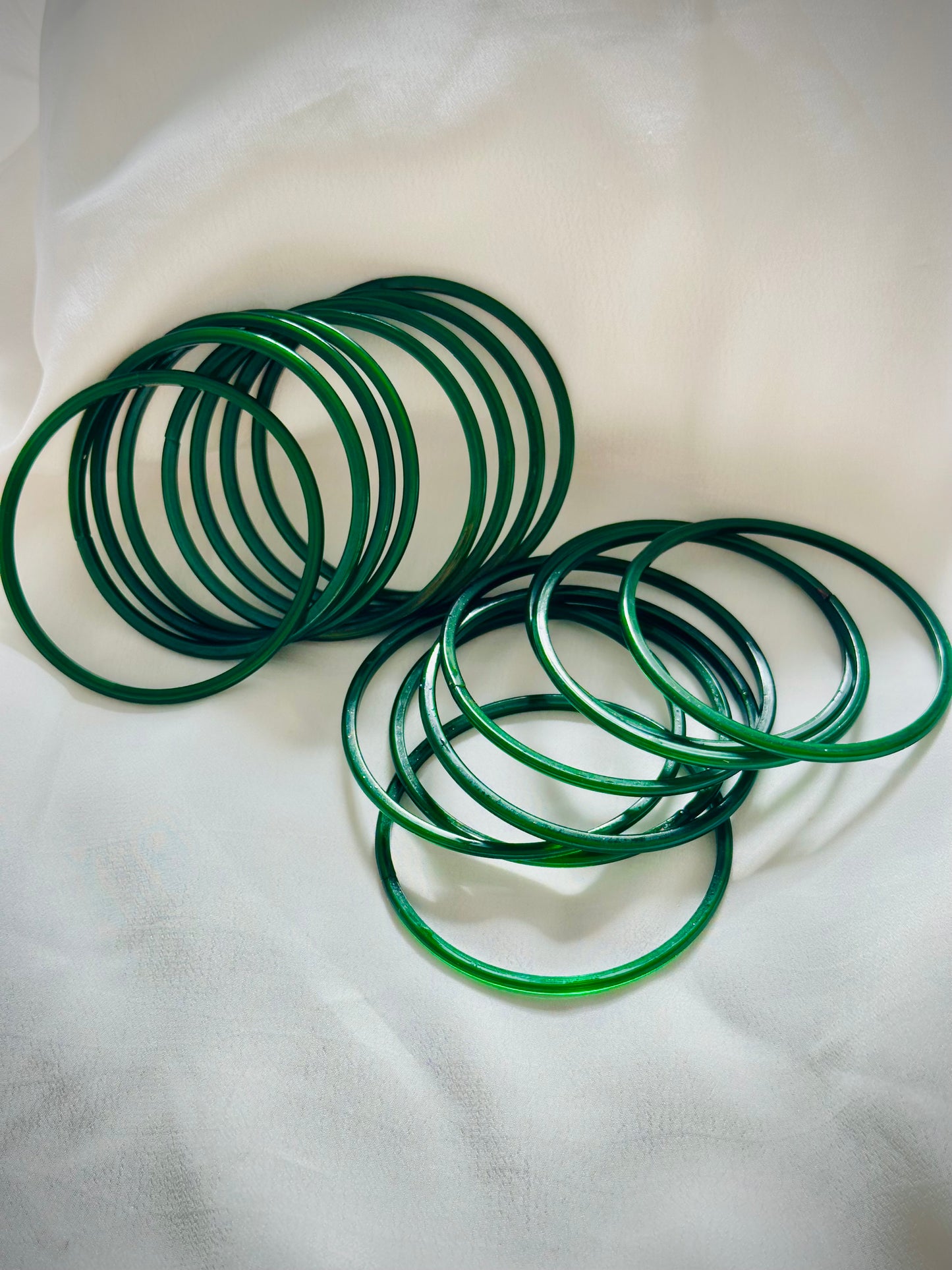 Glass bangles 12 pack, Colour: Green, ( Code: )