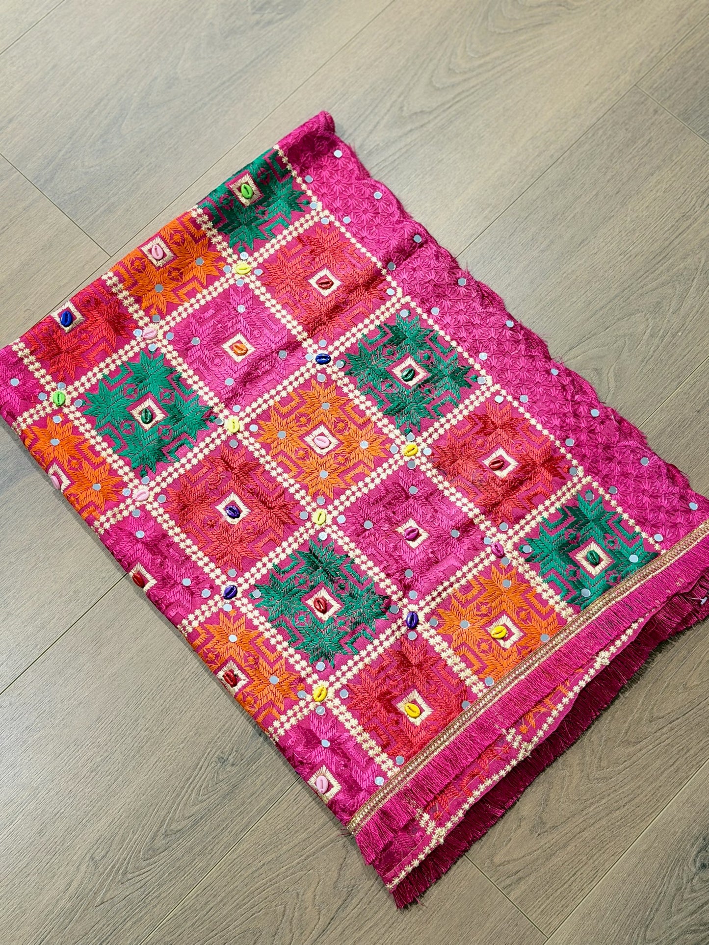 Pink Phulkari - code: 0008