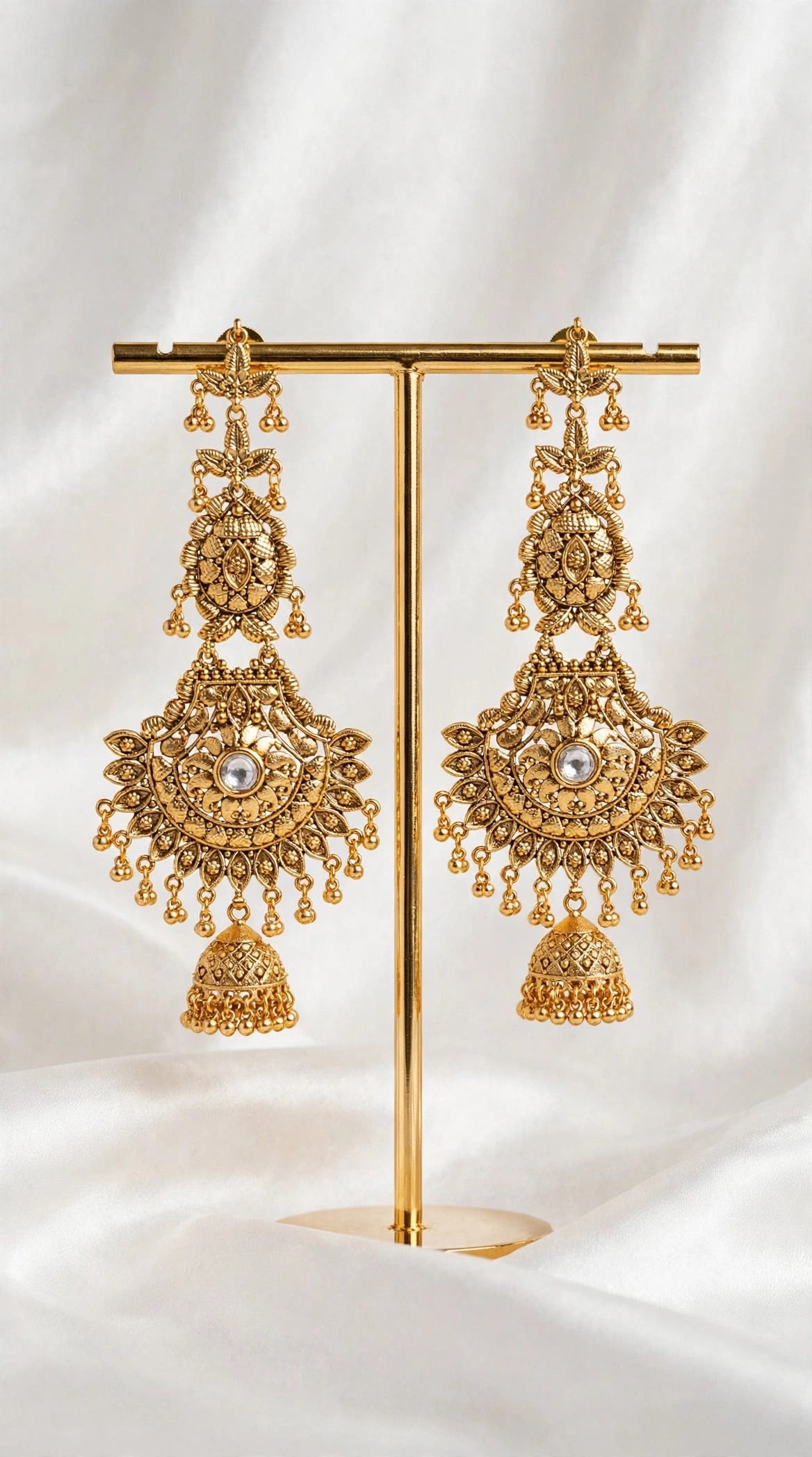 Gold plated earrings with Sharara -X12