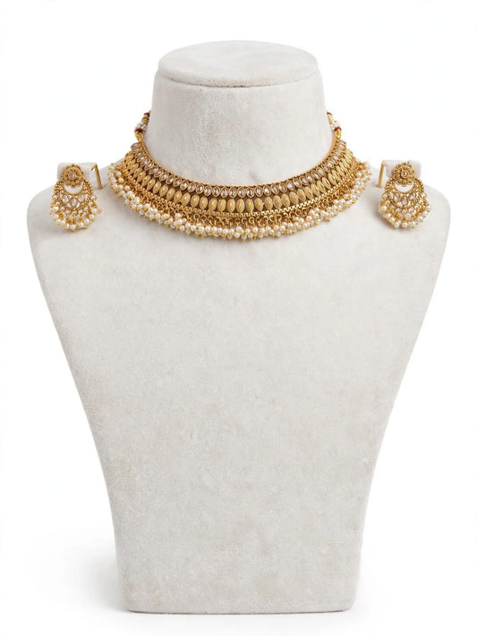 Antique gold necklace set - X26