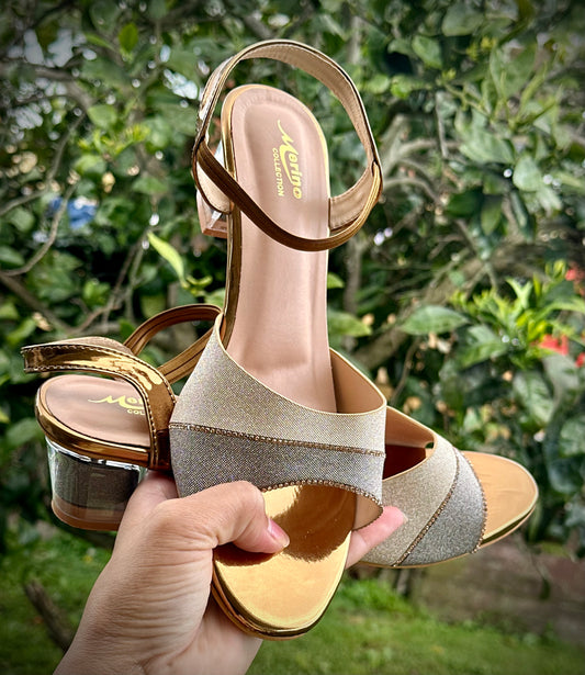 Fency golden heel sandals