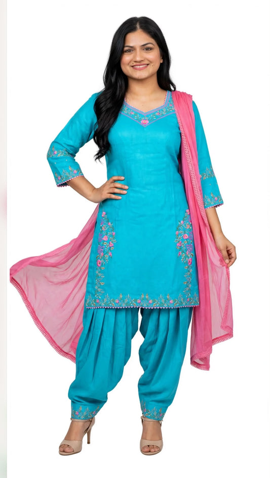 Casual wear boutique stitched suit in premium quality in pashmina fabric