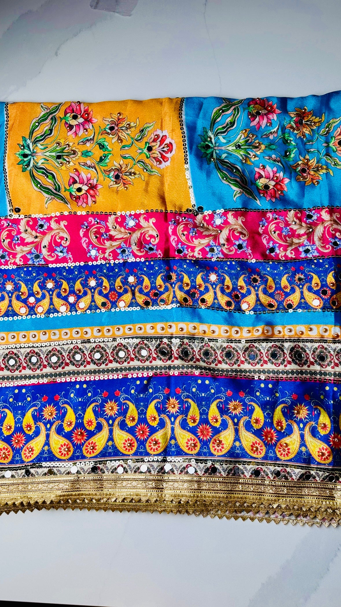 Pure Silk Pakistani Dupatta with handwork