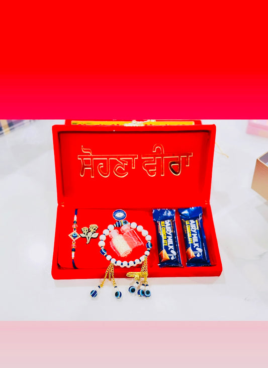 Veera Bhabi Evil Eye Rakhi / Rakhdi Hamper Box In Premium quality ( Assorted Designs )