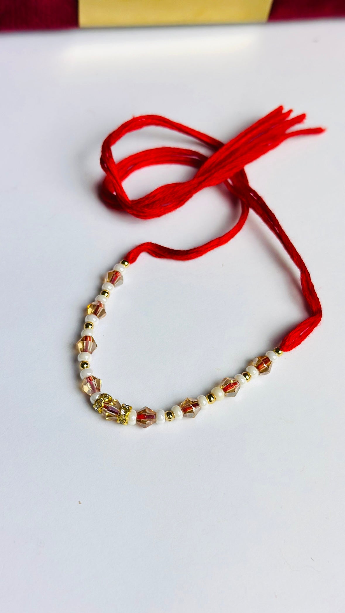 Crystal & Pearl Loaded Rakhi / Rakhdi Thread ( Per PC ) - Code A54