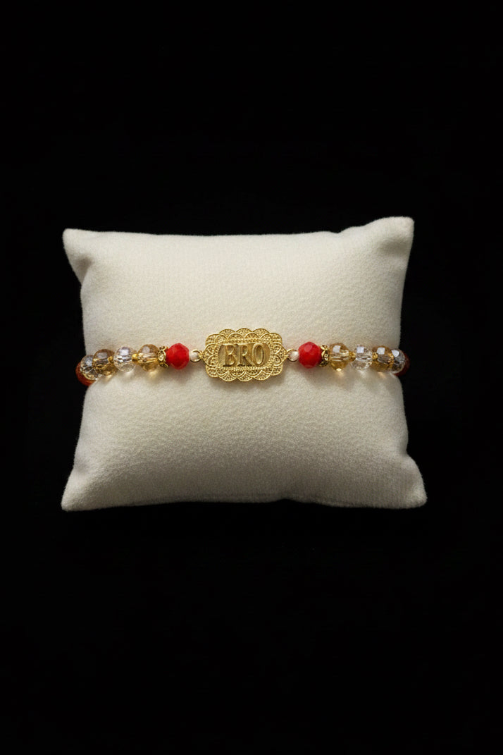 Bro Rakhi pillow in american diamond