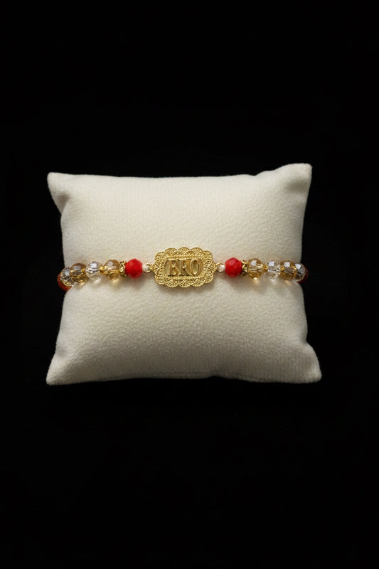 Bro Rakhi pillow in american diamond