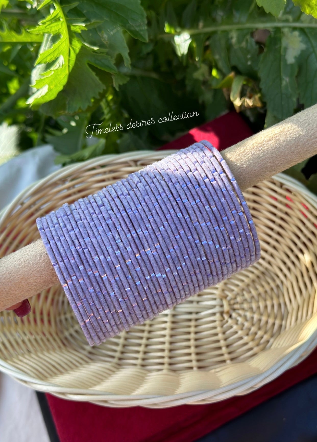 Lavender Plain velvet bangles pack of 36 bangles