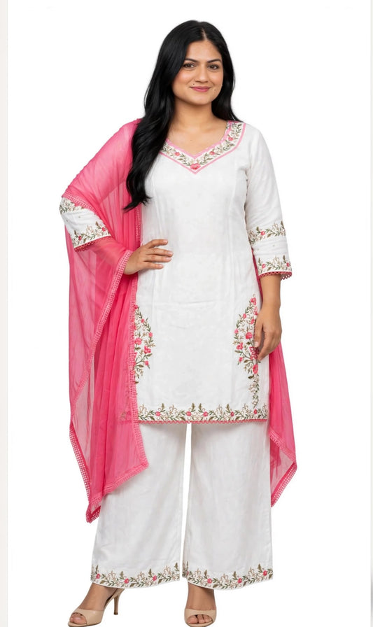 Casual wear boutique stitched suit in premium quality in pashmina fabric