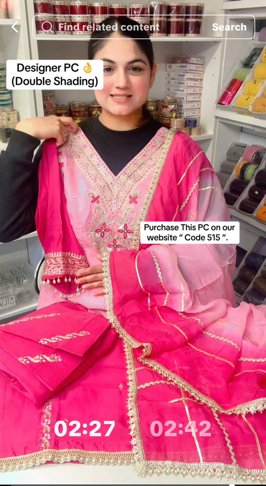 Light pink + Rani pink suit - Code 515