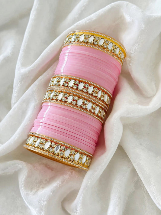 Baby pink chooda set, ( Code: 8 )