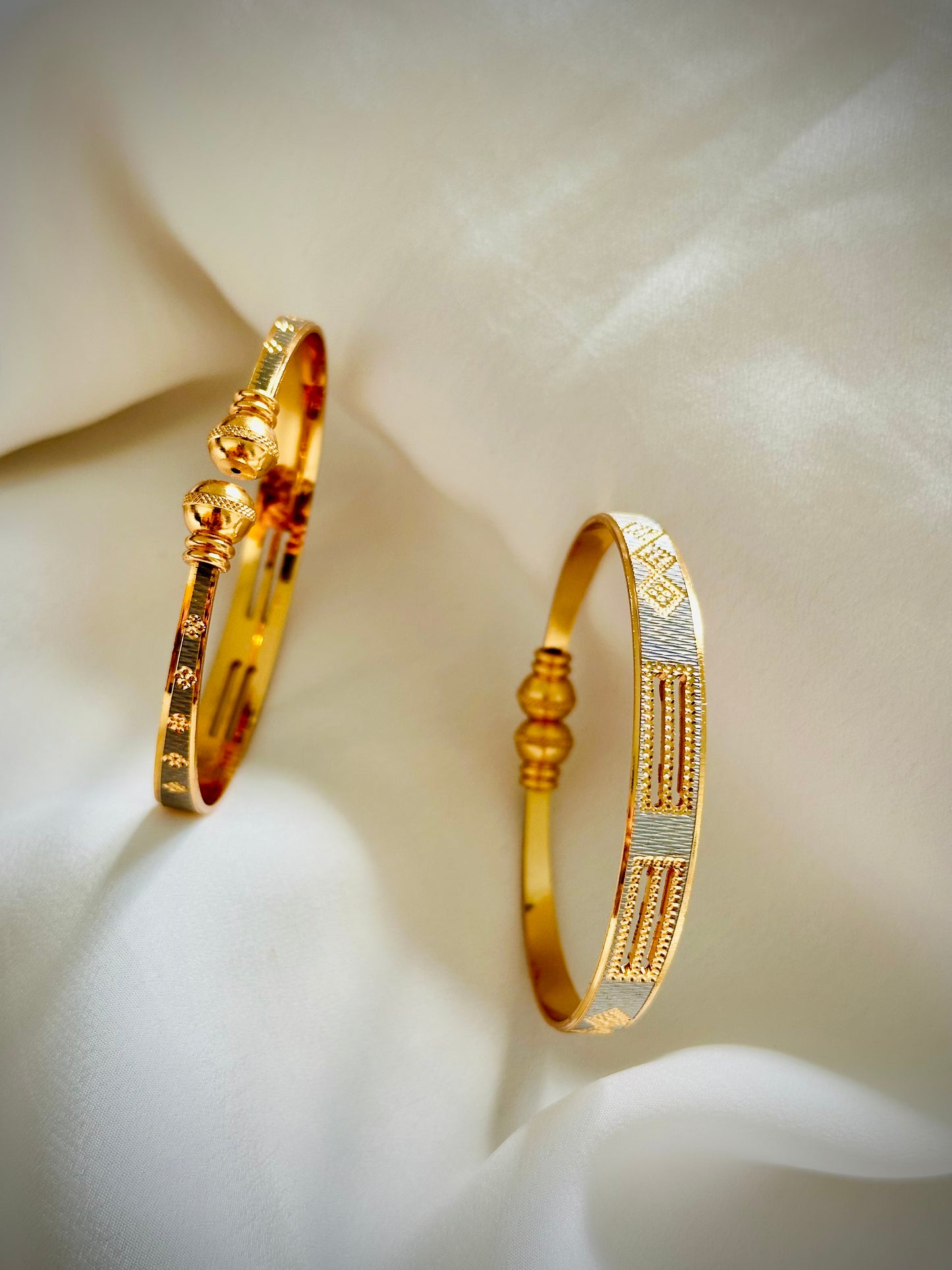 Gold Look Adjustable size Bangles - ( Code: 44)