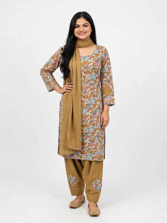 Kotrai fabric Warm suit - boutique stitched suit in premium quality : Colour - Brown : ( code-216 )