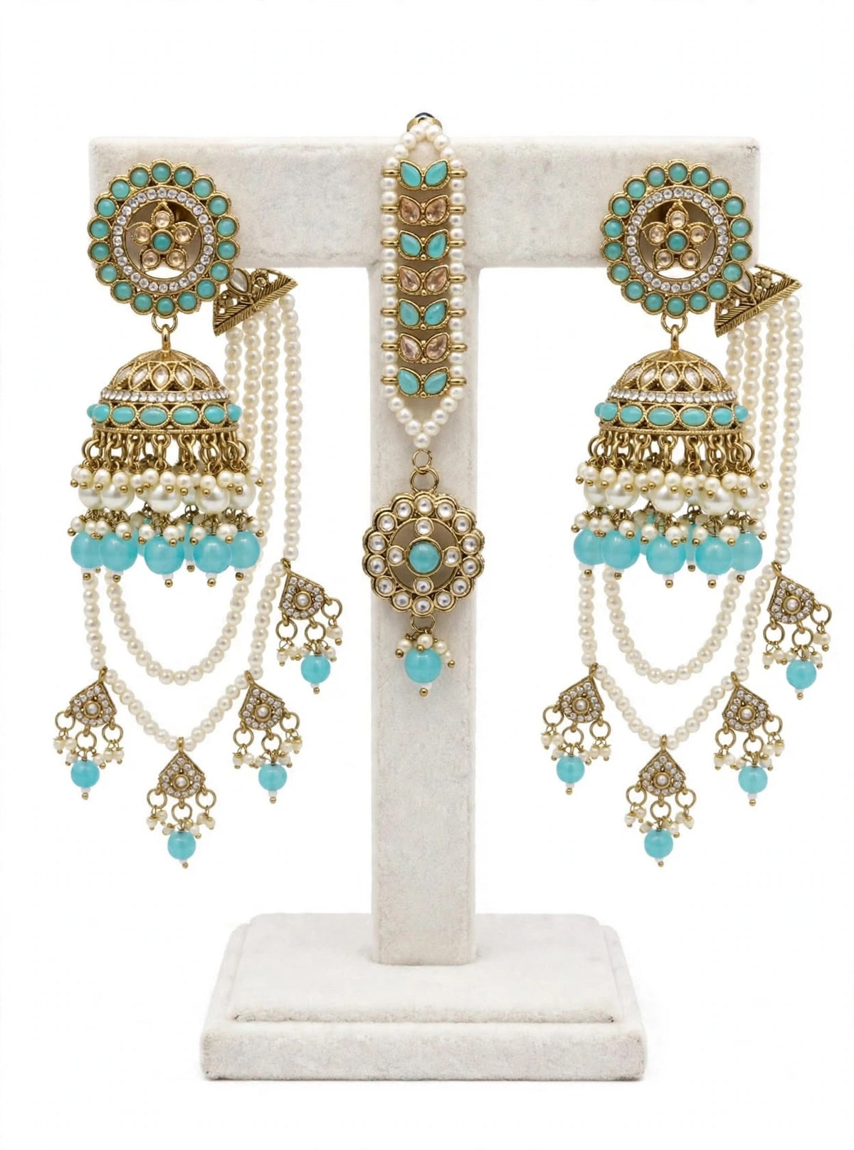 Babhubali Sahara earrings in sky blue colour, Code: E9