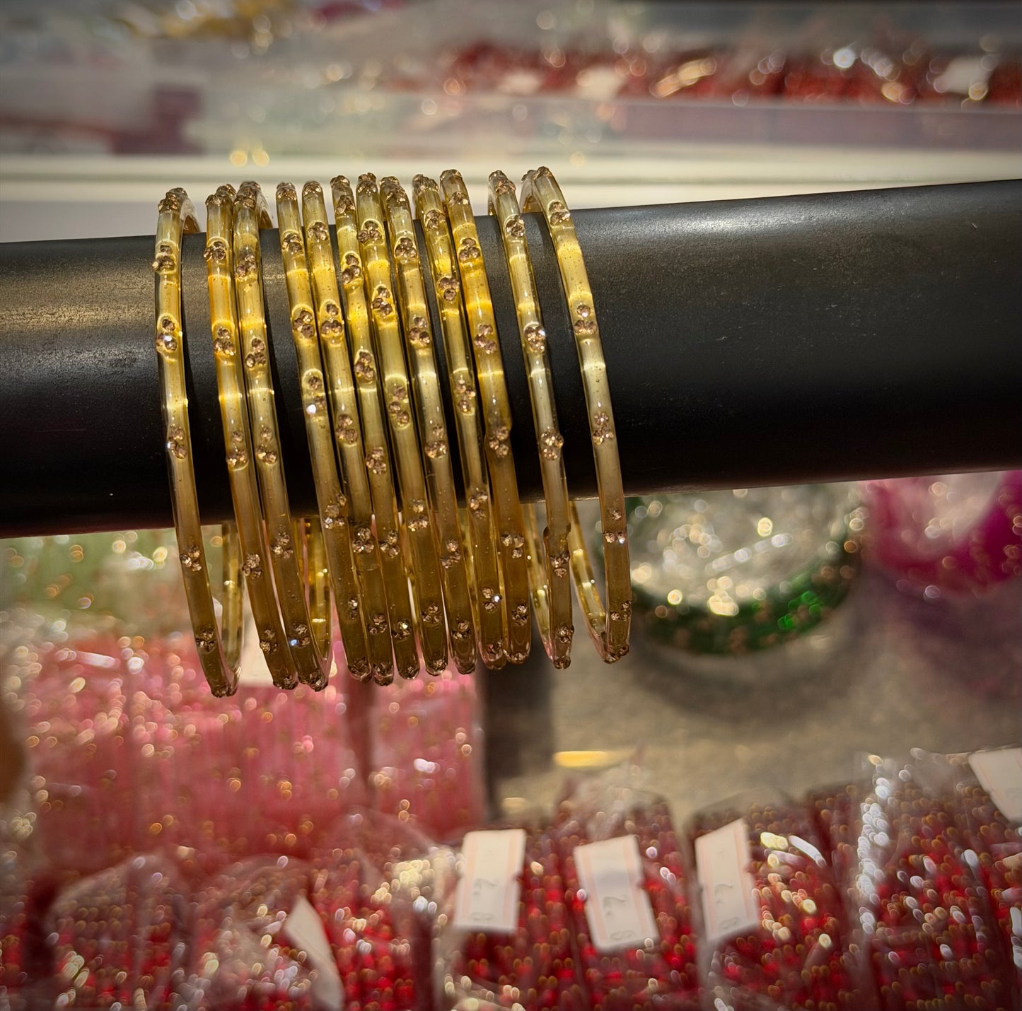 Rain drop glass bangles ( per dozen )