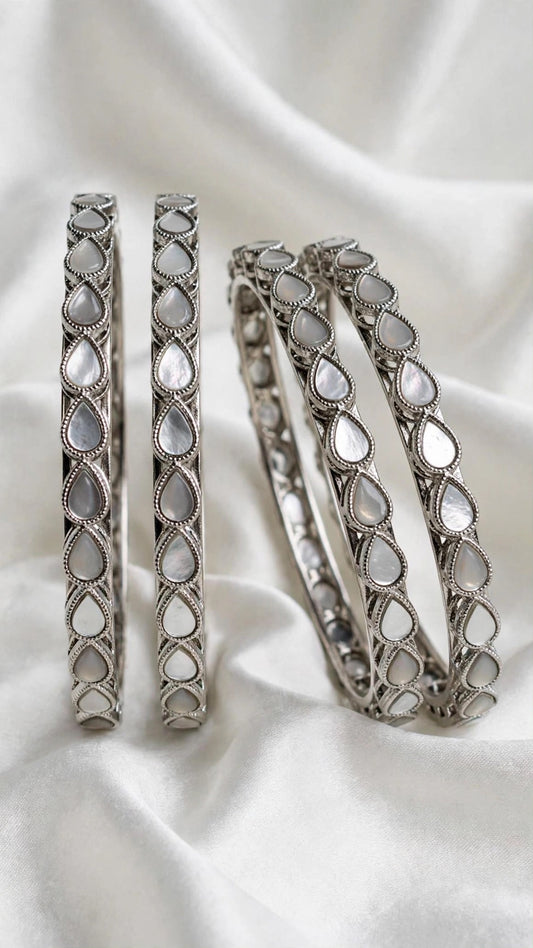 Silver kade bangles - Size 2.6