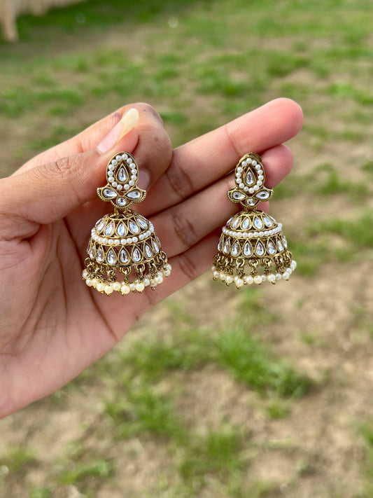 Golden jhumki earrings J16