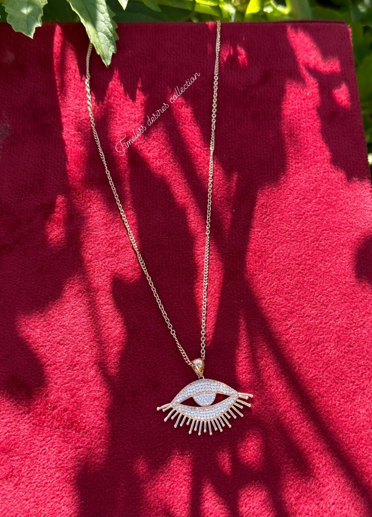 Evil eye necklace in American diamond