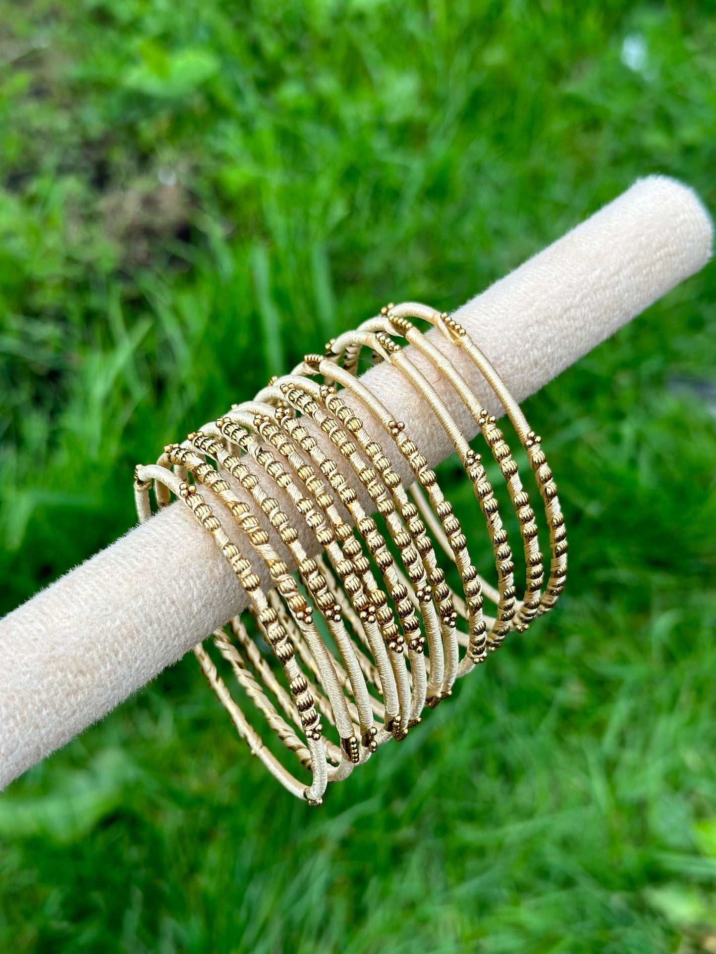 Golden colour thread bangles