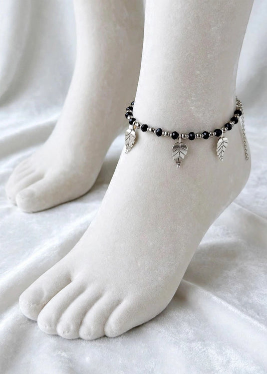 Black sleek anklet adult size
