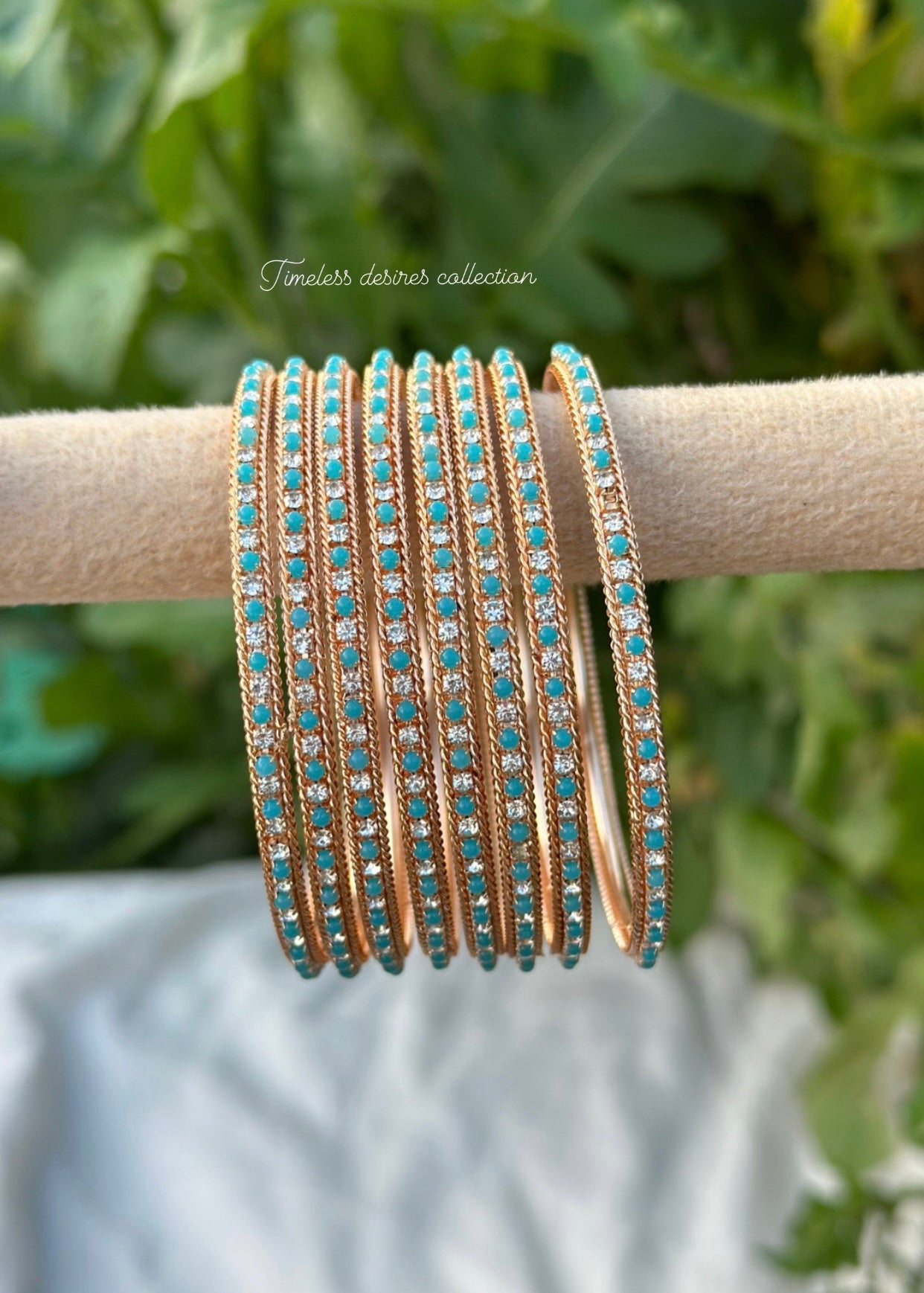 Sky blue kangan bangles set
