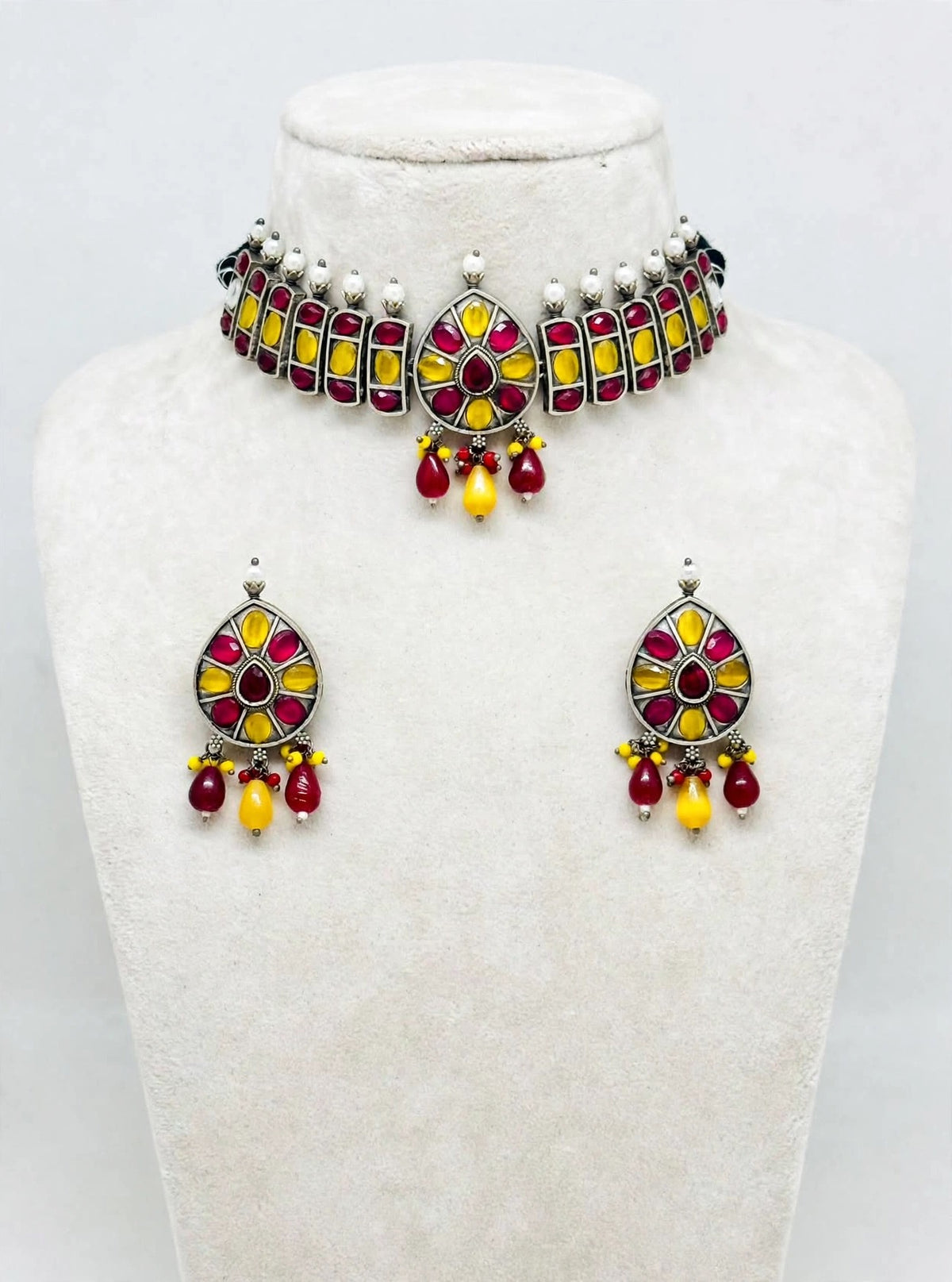 Oxidised necklace set with earrings