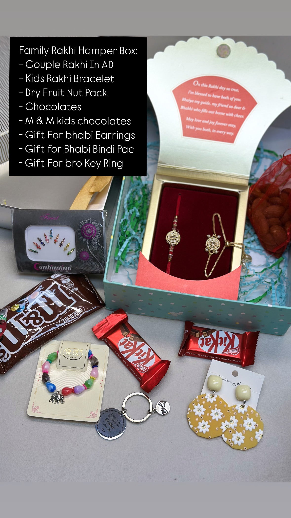 Family Rakhi Hamper Box no. 2 - All in One ( Premium Hamper box )- Assorted Designs