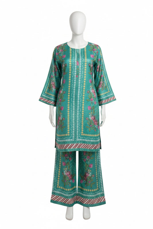 Semi Turkish silk Co-Ord set - Code: R3