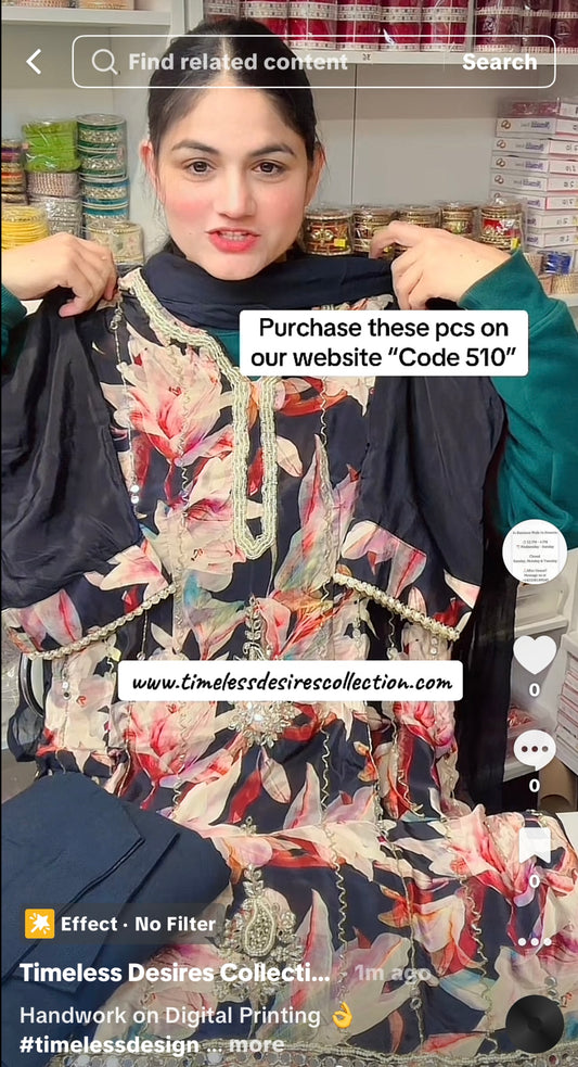 Black Mirror Work Punjabi suit ( Taking Pre Orders )Code 510-