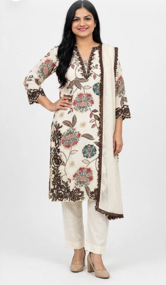 Pakistani style cotton suit with Duppata, Code RE11