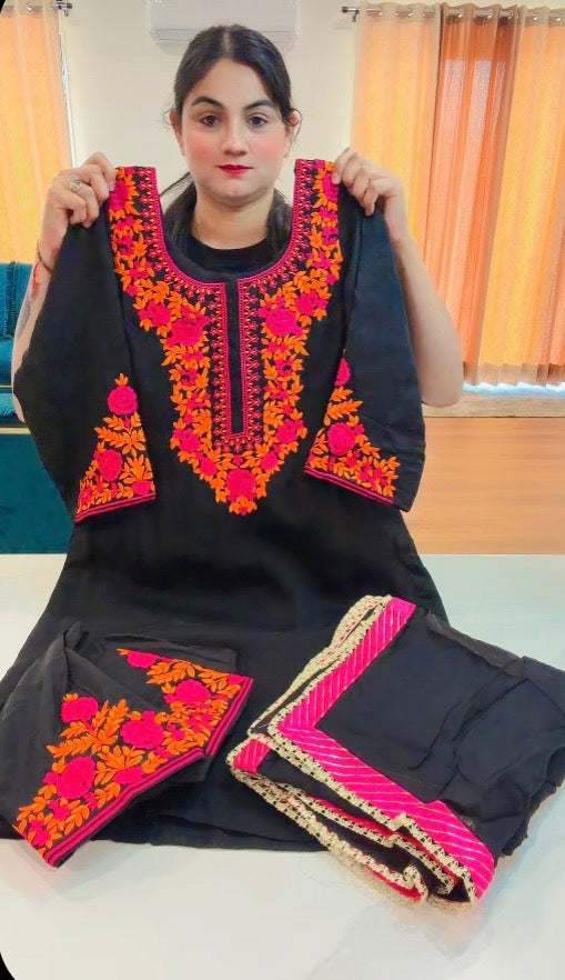 Black Kashmiri suit - Code 922