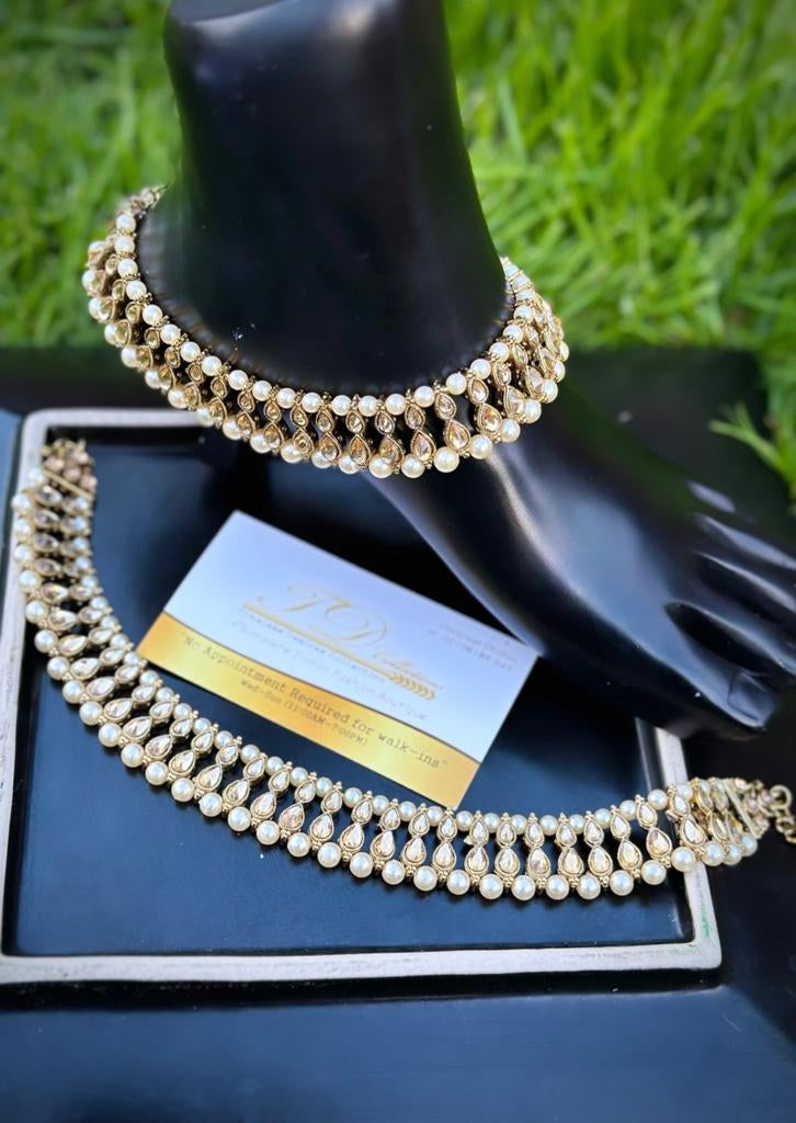 Golden Polki jhanjra / anklets (TD-10)