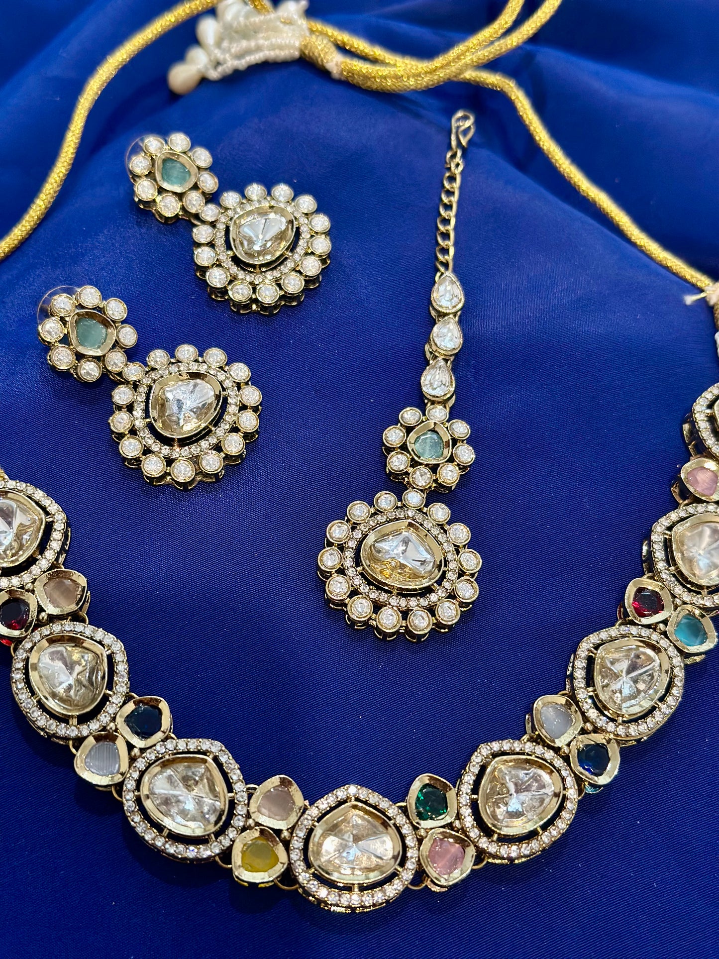 Necklace set with earrings , Colour: Multi, (Code: X21)