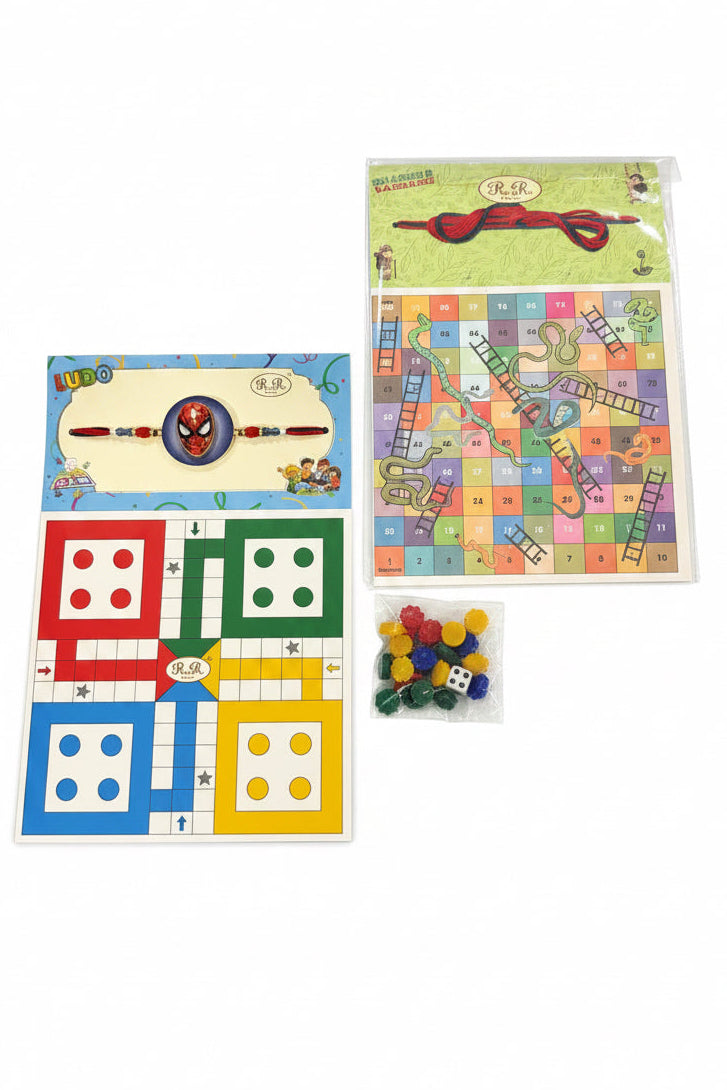 Game rakhi ( 2 games in one: Ludo and snack ladder ) Spider man - Code 404
