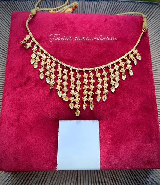 Gold Look Jhaalar Neckline in Punjabi Traditional Jewellery