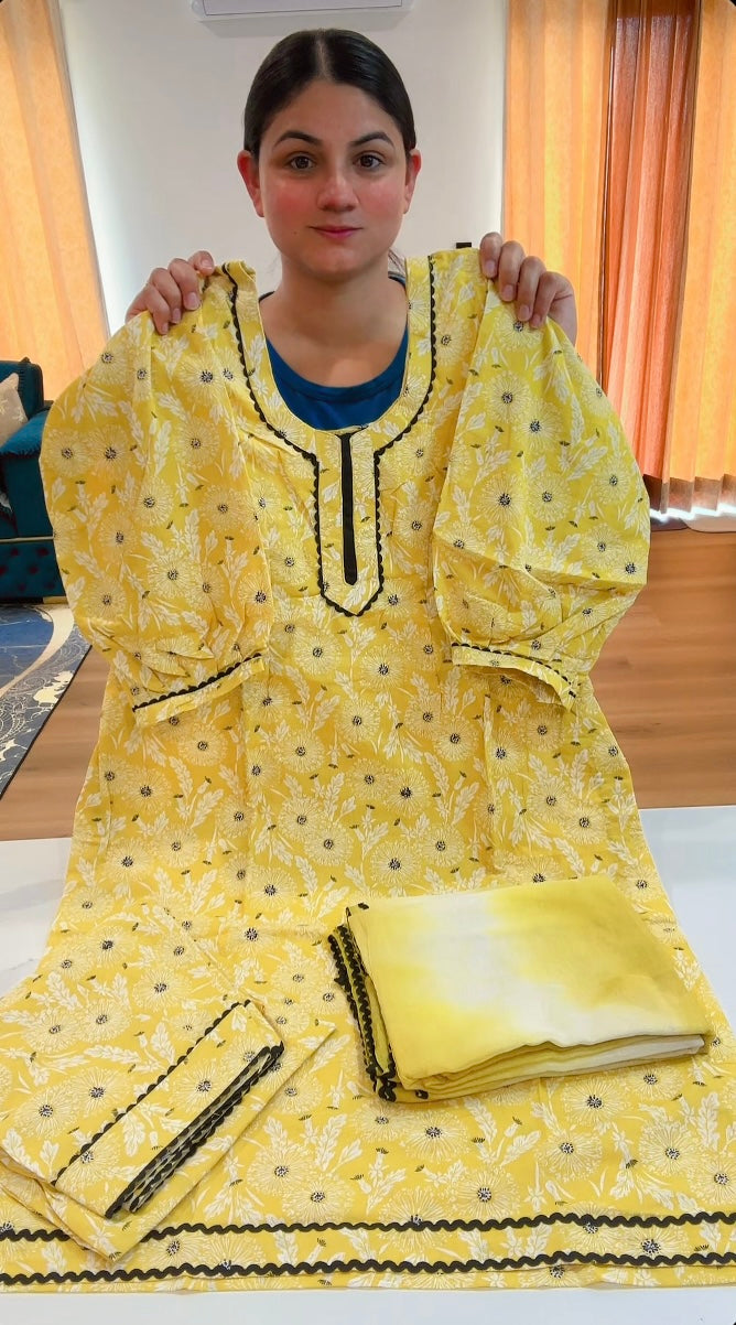 Cotton Printed Boutique Stitched Suit, Code: 217