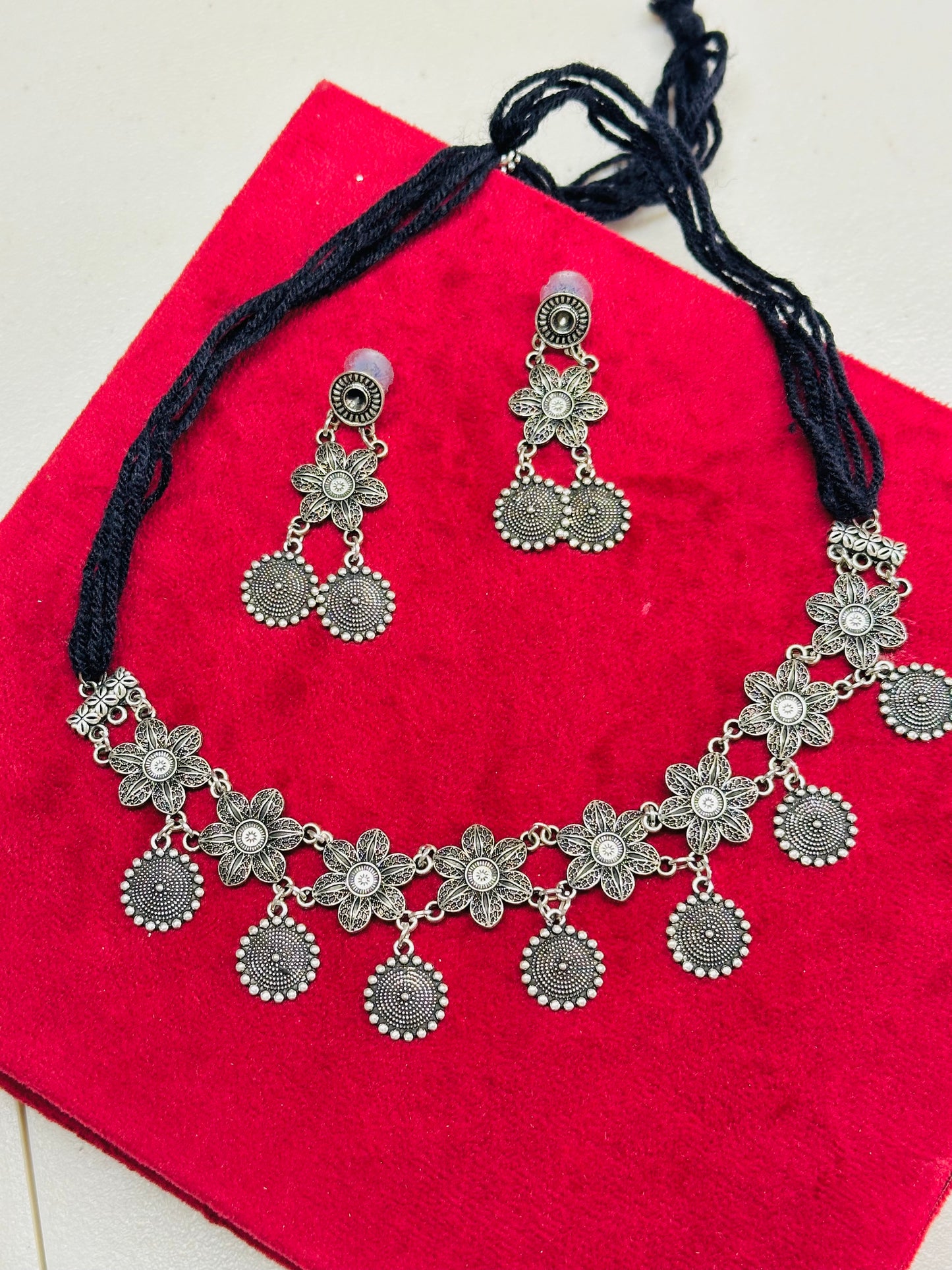 Oxidised Necklace set with earrings