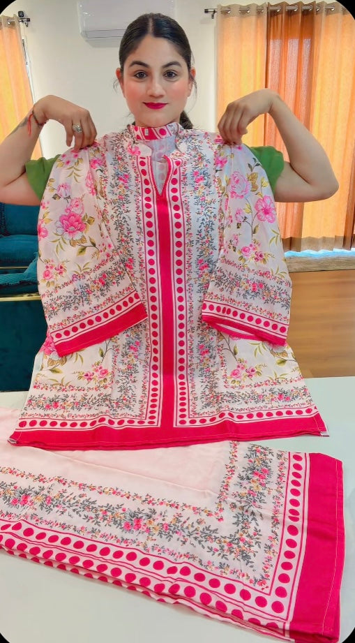 Semi Turkish silk Co-Ord set - Code: R8