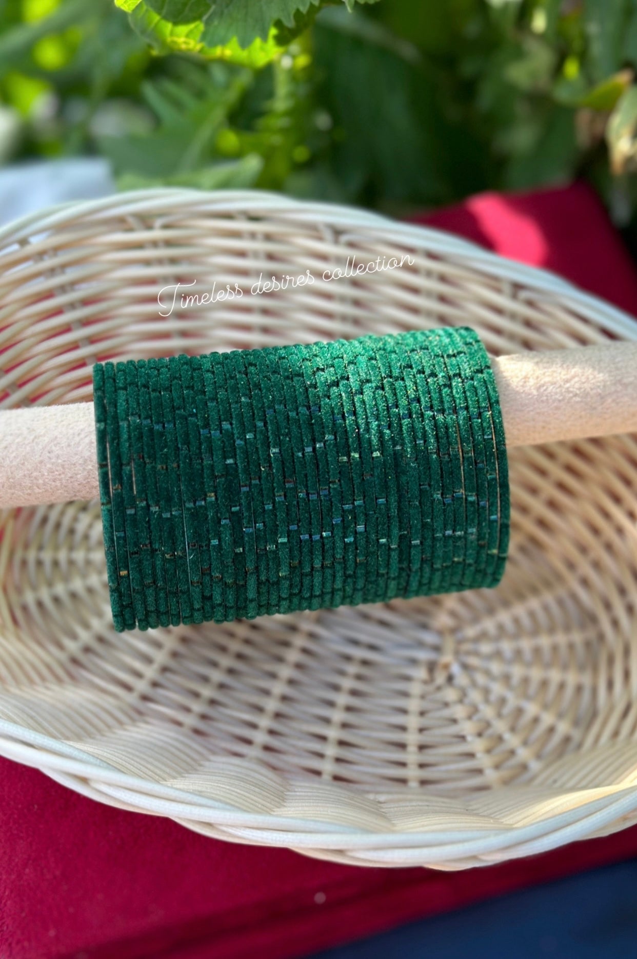 Bottle green Plain velvet bangles pack of 36 bangles
