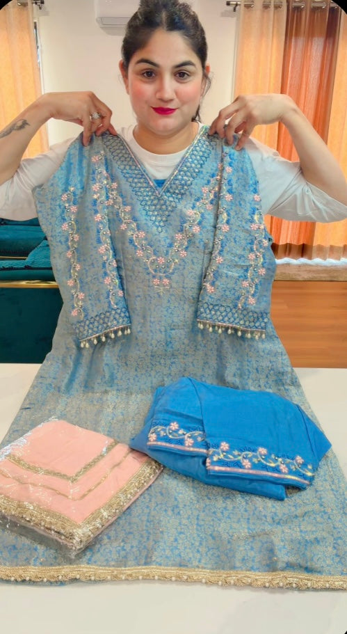 Handwork party-wear suit, Code: 019
