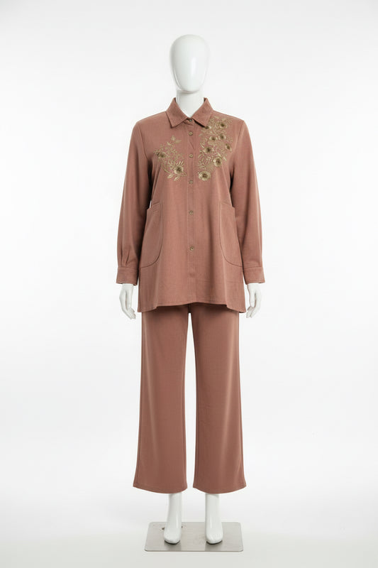 Kotrai velvet Co-Ord set with pockets - Code: 173