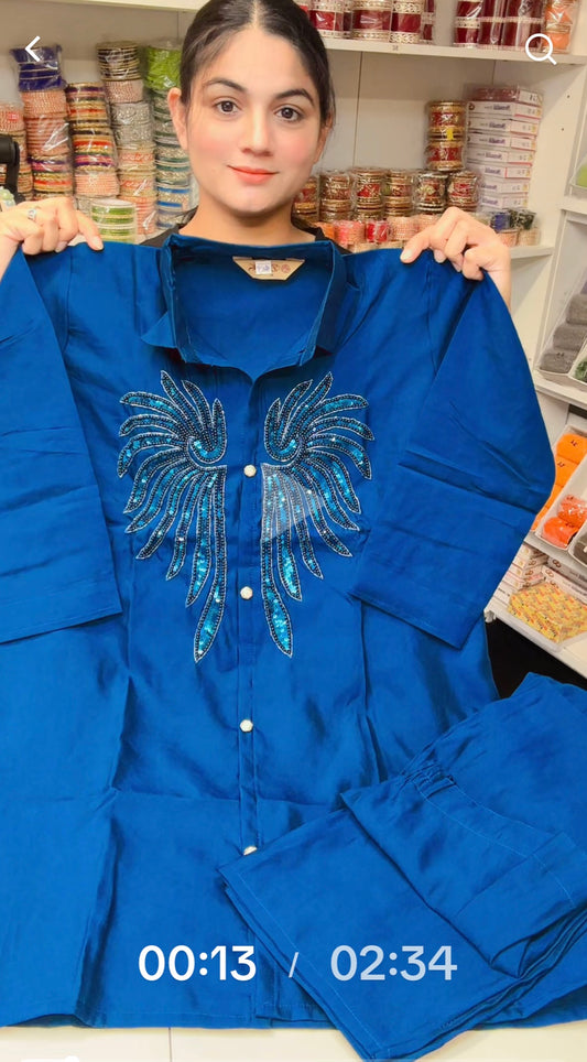 Peacock Blue Co-Ord set -  Code: R10